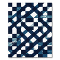 Deep Blue Ocean Wave Geometric Rug