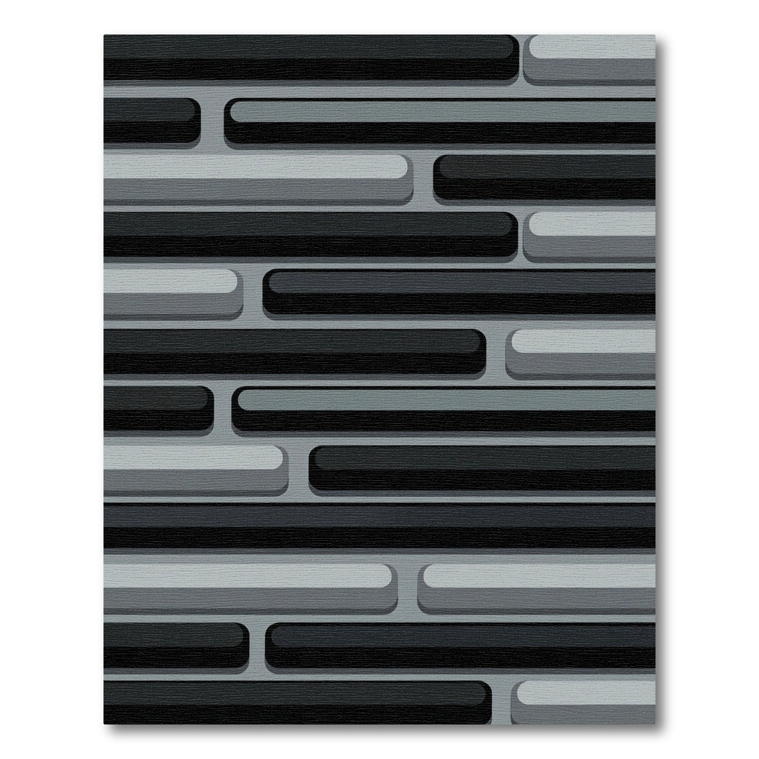 Monochromatic Slate Stack Ribbed Rug