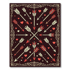 Red Crossed Arrows Heart Vignette Rug