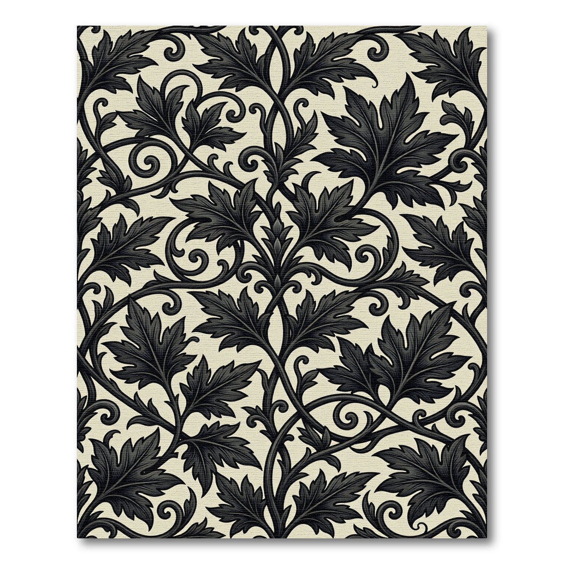 Dark Accanthus Leaf Scroll Art Nouveau Rug