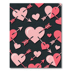 Pink Heart Arrows Seamless Composition Rug