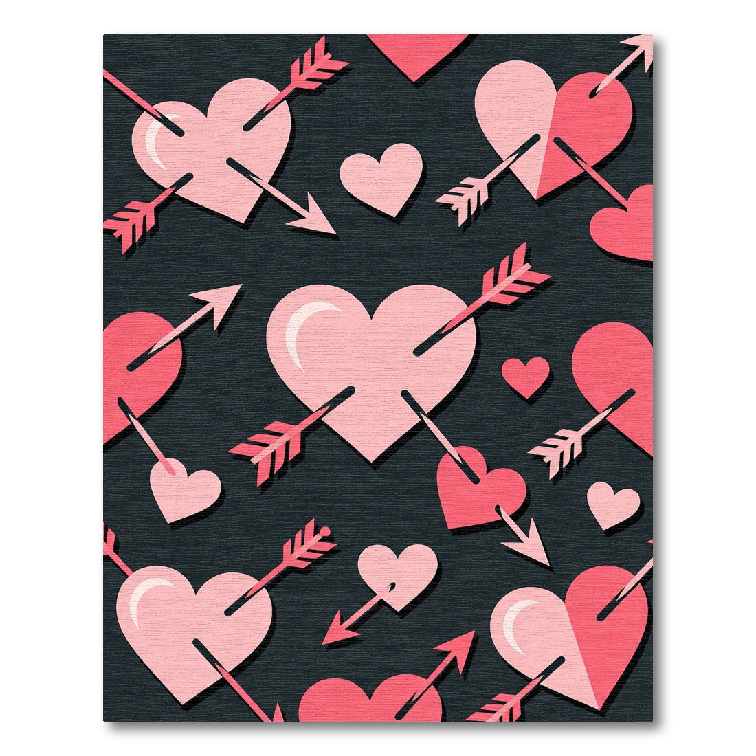 Pink Heart Arrows Seamless Composition Rug