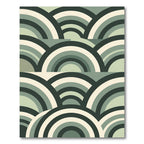 Sage Green Mid Century Arch Geometric Rug