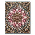 Pink White Intricate Lotus Mandala Rug