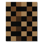 Minimalist Earthy Brown Black Checkerboard Rug