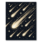 Radiant Golden Shooting Star Night Sky Rug