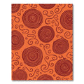 Earthy Orange Swirls Concentric Circles Rug