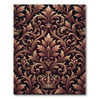 Ornate Gold Leaf Crown Scrollwork Rug