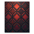 Elegant Crimson Ironwork Quatrefoil Medallion Rug