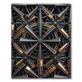 Dark Gold Geometric Turbine Assemblage Rug