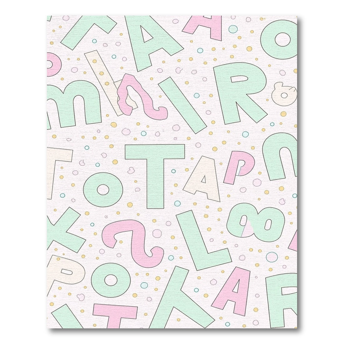 Pastel Alphabet Scatter Confetti Rug