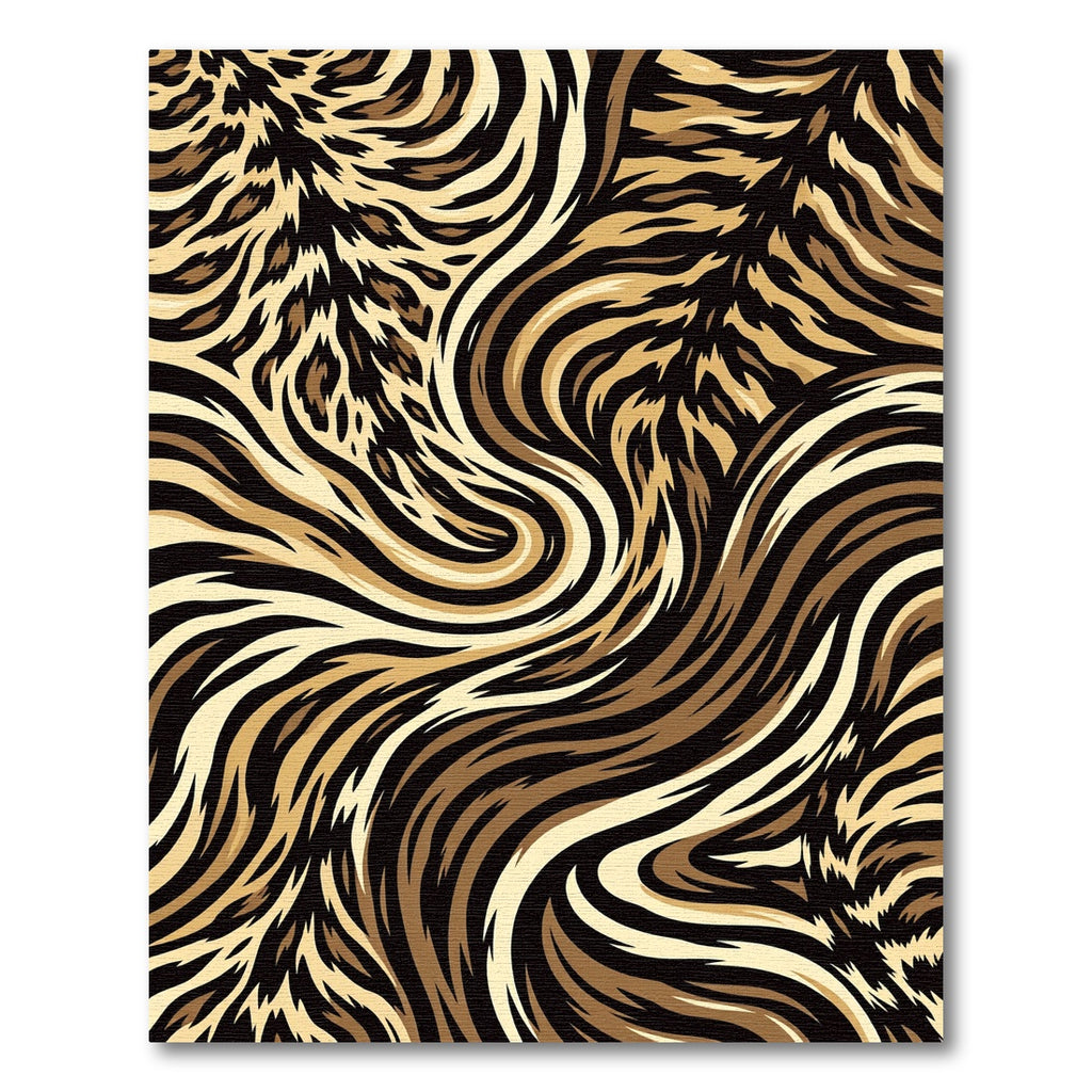 Fluid Golden Brown Abstract Animal Wave Rug