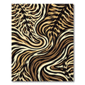 Fluid Golden Brown Abstract Animal Wave Rug