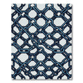 Indigo Metallic Linked Chain Grid Rug