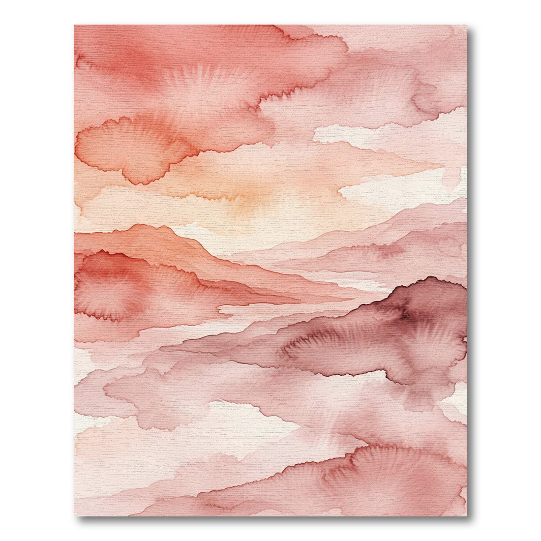 Rustic Coral Abstract Cloudscape Rug