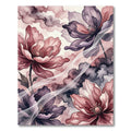 Romantic Plum Pink Peony Swirl Rug