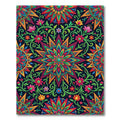 Vibrant Floral Mandala Geometric Tile Rug