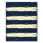 Navy and Cream Distressed Horizontal Stripes Rug