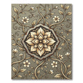 Elegant Golden Floral Hexagon Medallion Rug