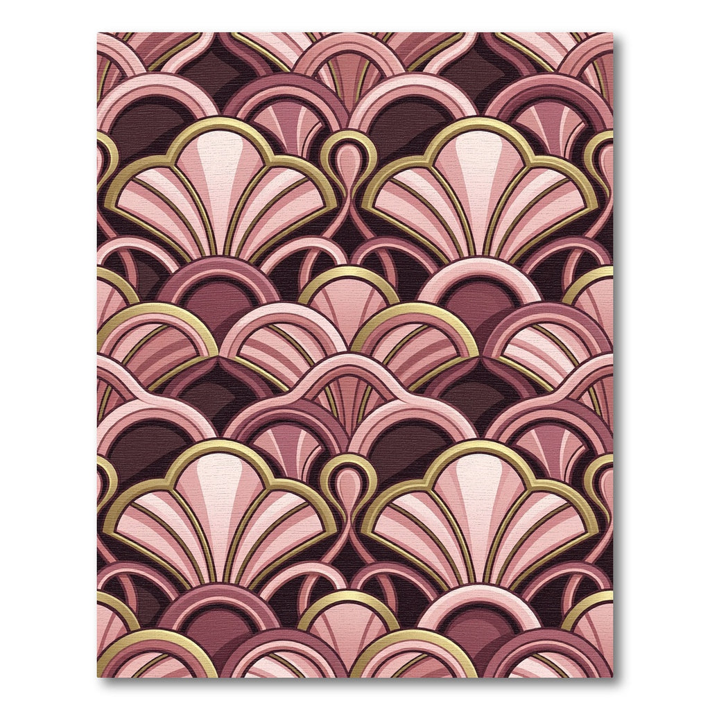 Art Deco Blush Shell Geometric Rug