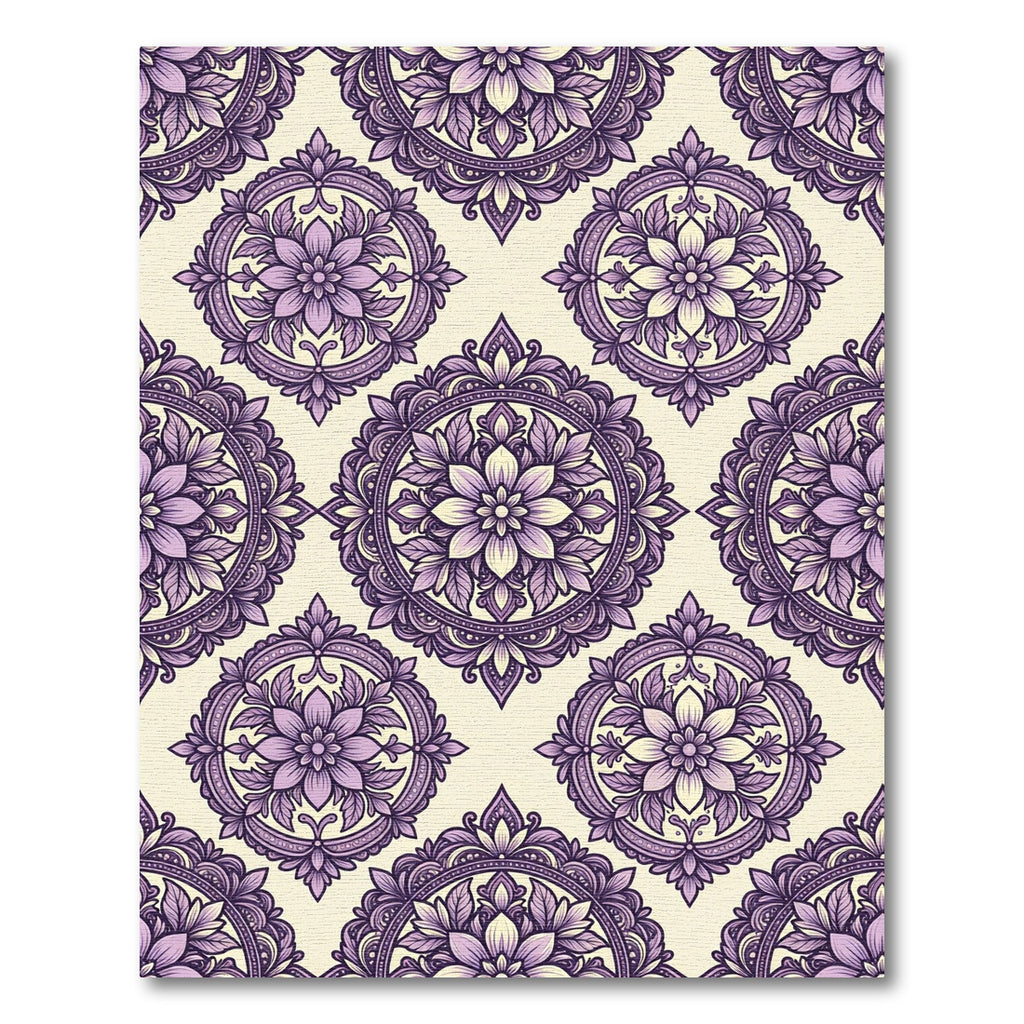 Lavender Medallion Floral Overlay Rug