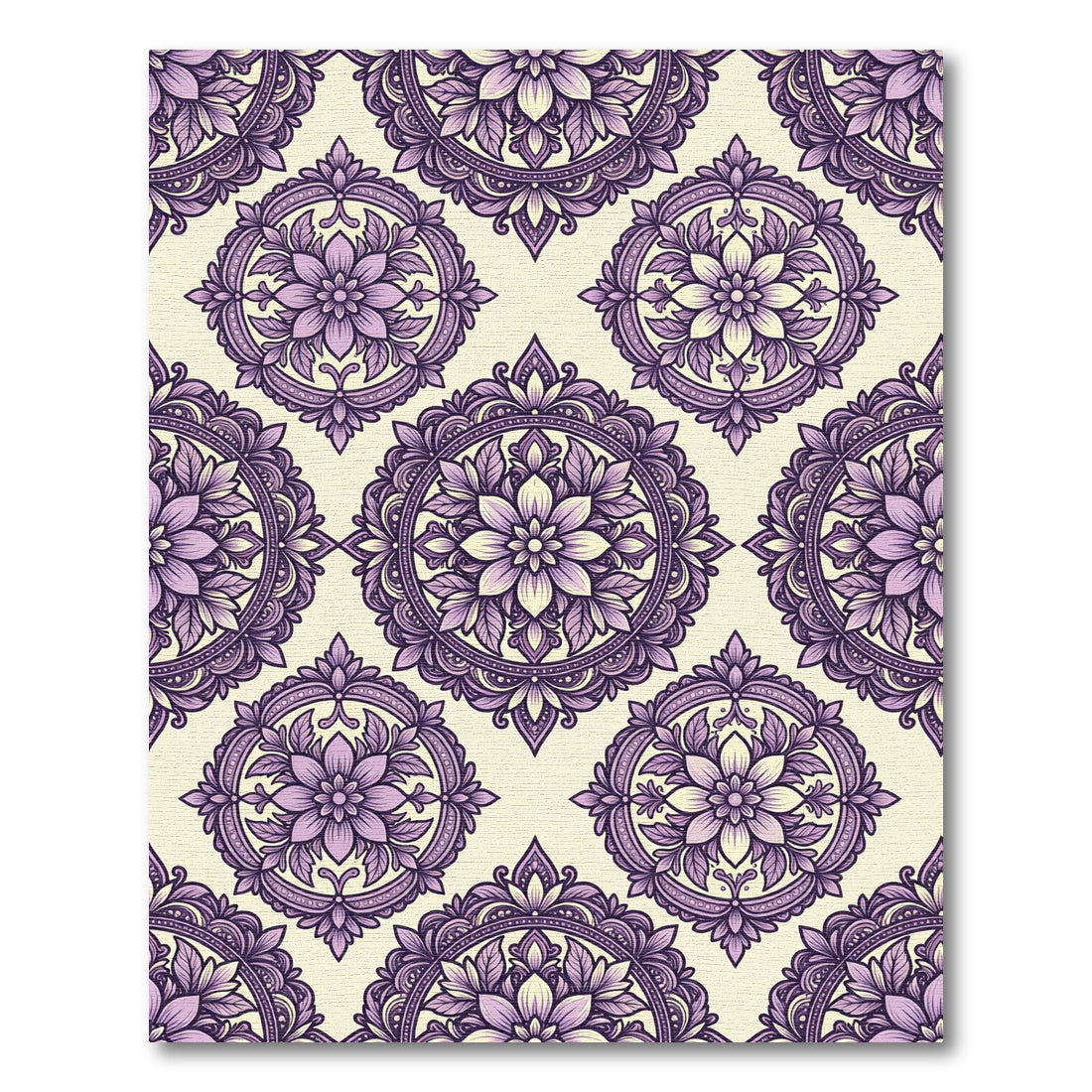 Lavender Medallion Floral Overlay Rug