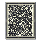 Dark Celtic Knotwork Scrollwork Ivory Rug