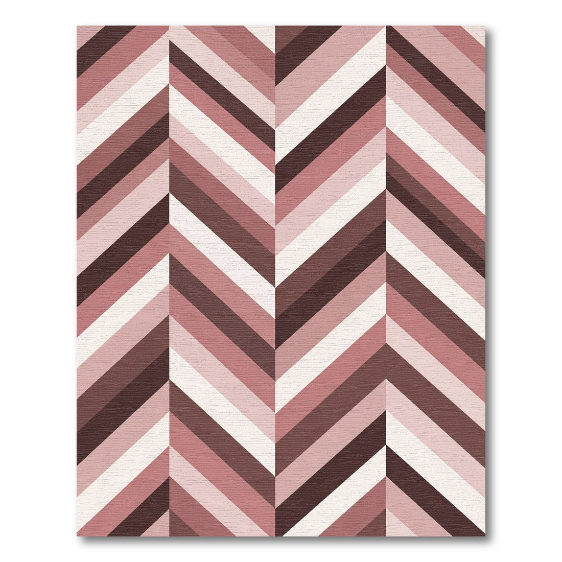 Blush and Cocoa Herringbone Chevron Rug