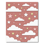Whimsical Dusty Rose Celestial Cloud Sky Rug