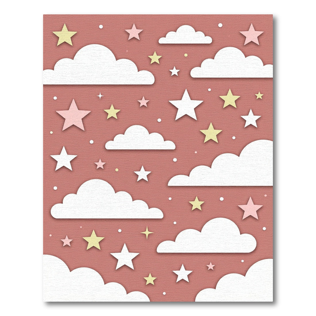 Whimsical Dusty Rose Celestial Cloud Sky Rug