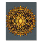 Celestial Gold Sunburst Star Medallion Rug