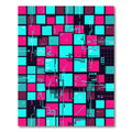 Neon Cyber Digital Grid Art Rug