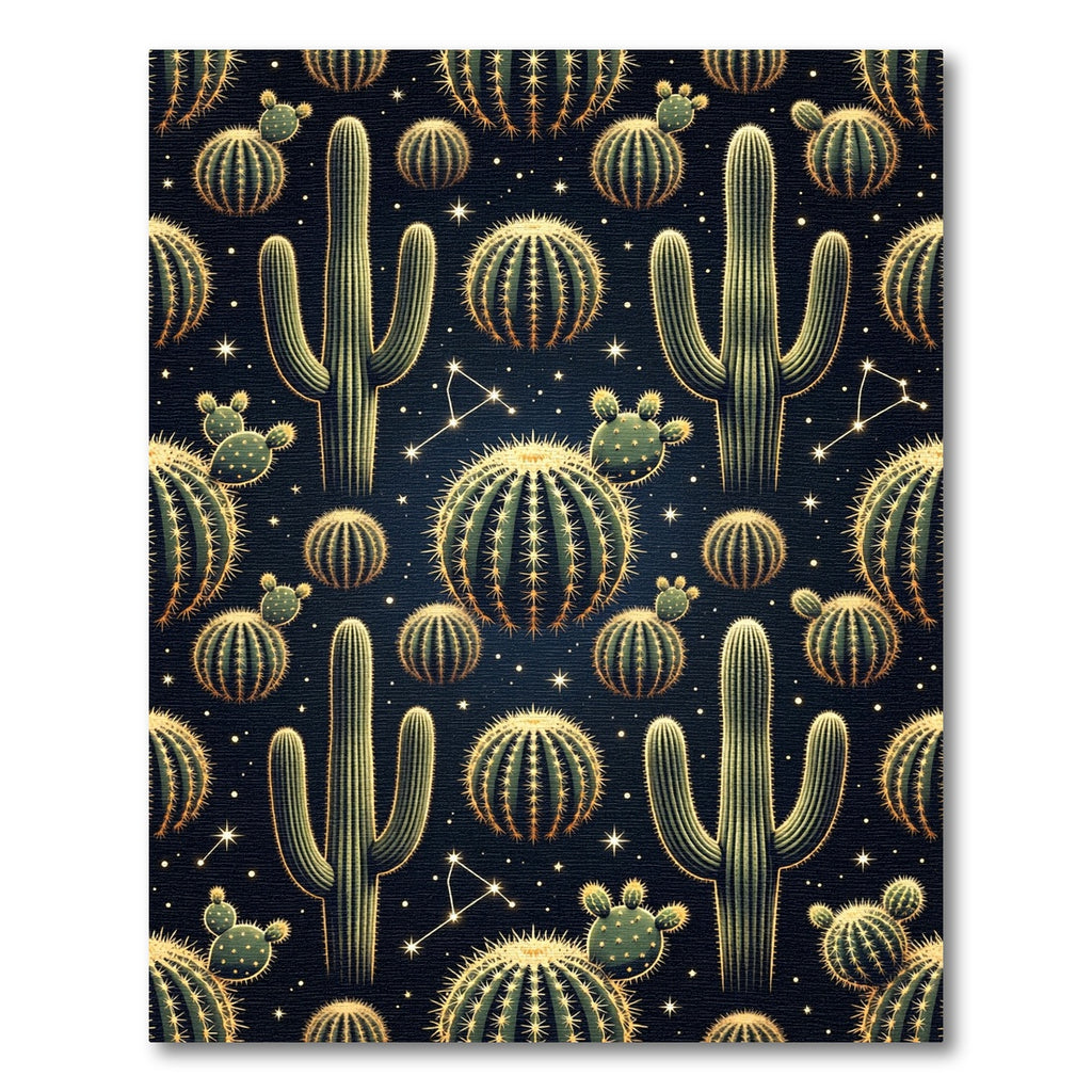 Night Sky Cactus Constellation Rug