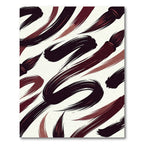 Abstract Ink Brush Stroke Crimson Rug