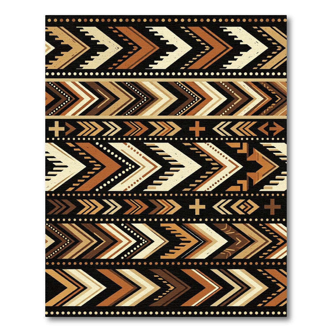 Earthy Geometric Chevron Boho Stripe Rug