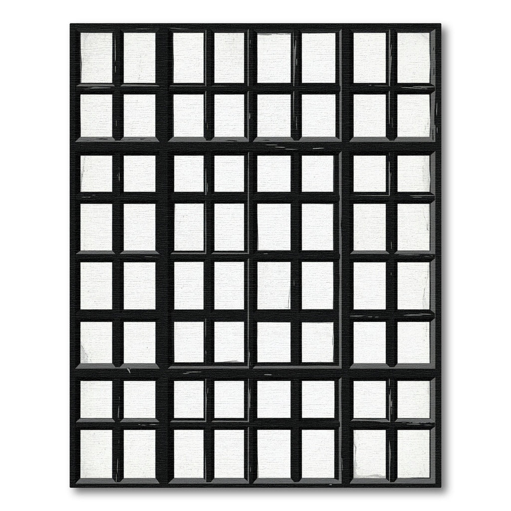 Minimalist Black and White Grid Window Rug