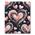Pink Hearts Swirl Watercolor Composition Rug