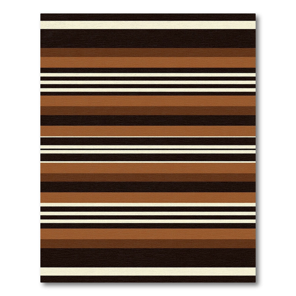 Sophisticated Chocolate Earth Linear Striped Rug