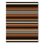 Sophisticated Chocolate Earth Linear Striped Rug