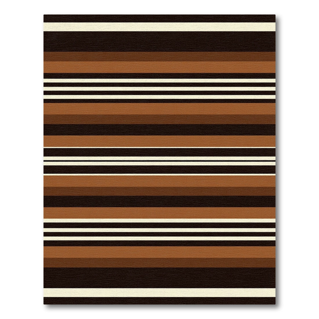 Sophisticated Chocolate Earth Linear Striped Rug
