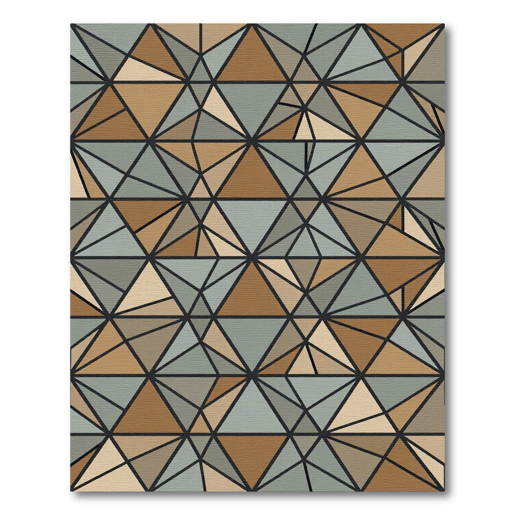 Geometric Earth Tone Triangulated Abstract Art Rug