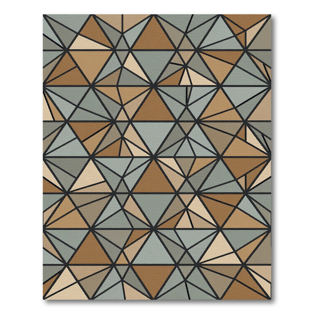 Geometric Earth Tone Triangulated Abstract Art Rug