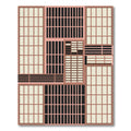 Geometric Minimalist Earth Tone Grid Rug