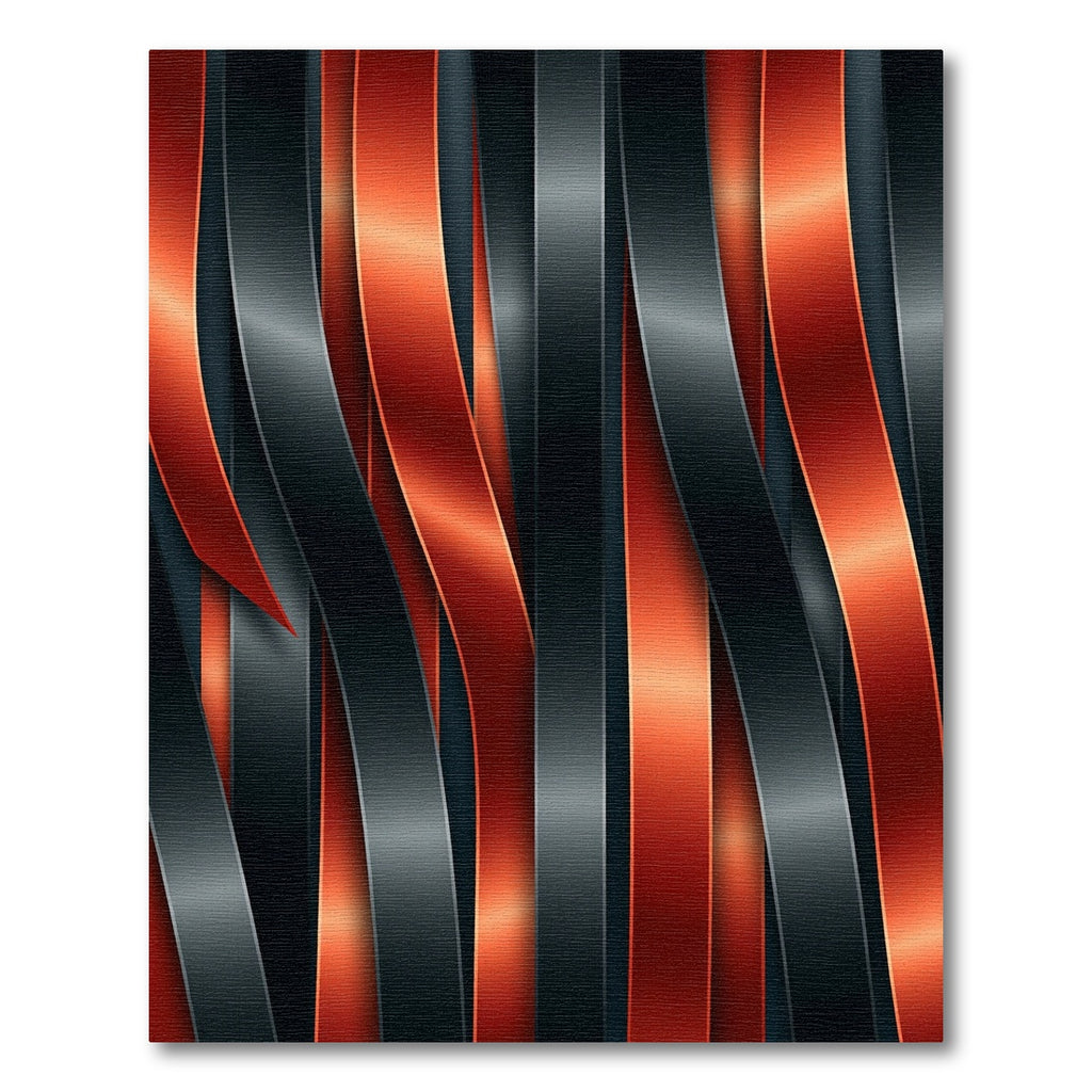 Bold Red Black Ribbon Weave Rug