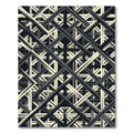 Monochrome Geometric Grid Intersecting Lines Rug