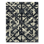Monochrome Geometric Grid Intersecting Lines Rug