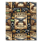 Vintage Western Wanted Poster Gun Rug