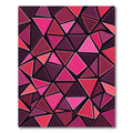 Vibrant Magenta Geometric Triangulated Abstract Rug