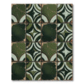 Midcentury Forest Green Geometric Arc Tile Rug