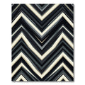 Dark Gray Cream Chevron Zigzag Art Rug